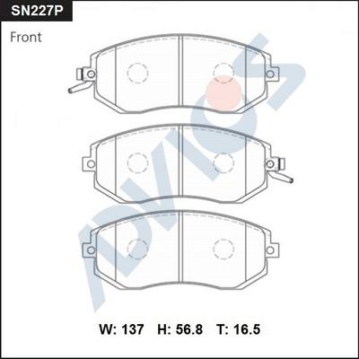 Advics SN227P - Kit de plaquettes de frein, frein à disque cwaw.fr