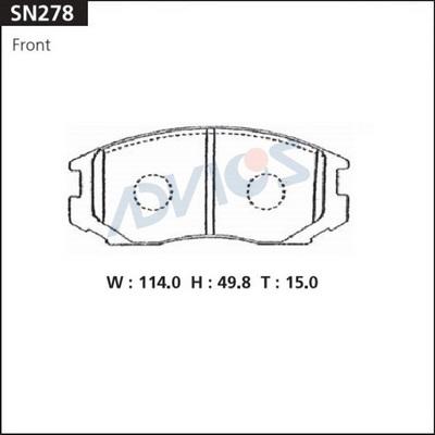 Advics SN278 - Kit de plaquettes de frein, frein à disque cwaw.fr