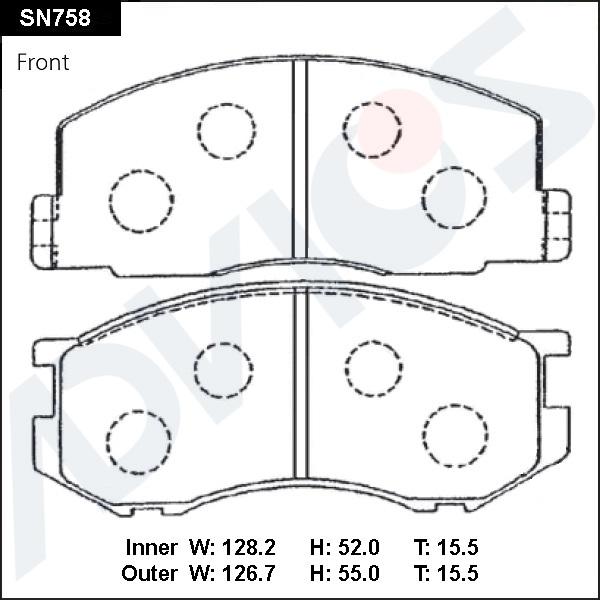 Advics SN758 - Kit de plaquettes de frein, frein à disque cwaw.fr