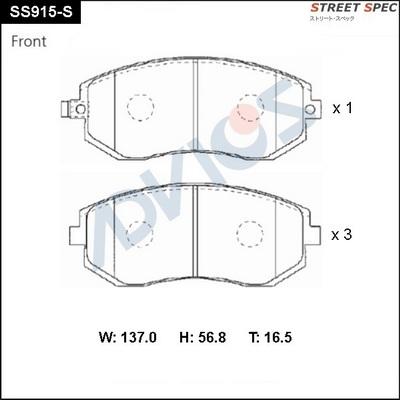 Advics SS915-S - Kit de plaquettes de frein, frein à disque cwaw.fr