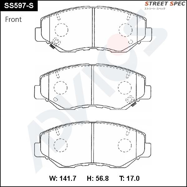 Advics SS597-S - Kit de plaquettes de frein, frein à disque cwaw.fr