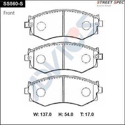 Advics SS560-S - Kit de plaquettes de frein, frein à disque cwaw.fr