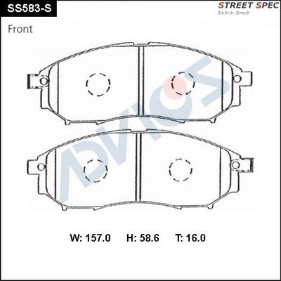 Advics SS583-S - Kit de plaquettes de frein, frein à disque cwaw.fr