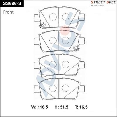 Advics SS686-S - Kit de plaquettes de frein, frein à disque cwaw.fr