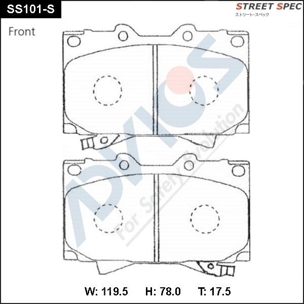 Advics SS101-S - Kit de plaquettes de frein, frein à disque cwaw.fr