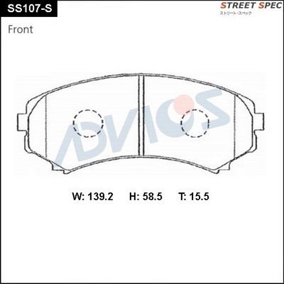 Advics SS107-S - Kit de plaquettes de frein, frein à disque cwaw.fr