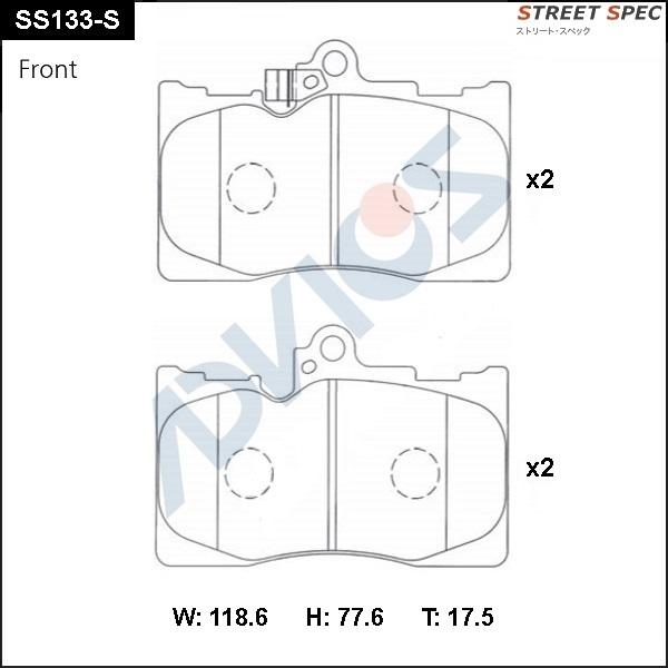 Advics SS133-S - Kit de plaquettes de frein, frein à disque cwaw.fr