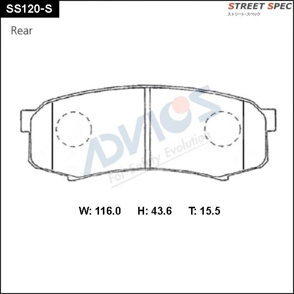 Advics SS120-S - Kit de plaquettes de frein, frein à disque cwaw.fr