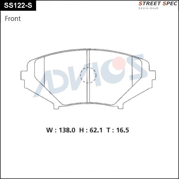 Advics SS122-S - Kit de plaquettes de frein, frein à disque cwaw.fr