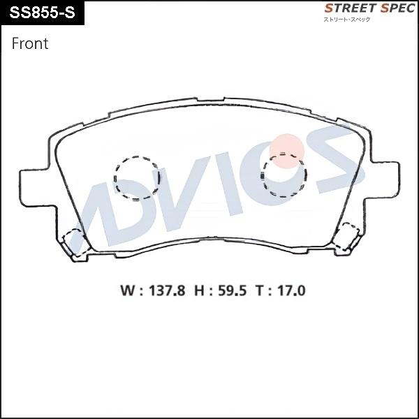 Advics SS855-S - Kit de plaquettes de frein, frein à disque cwaw.fr