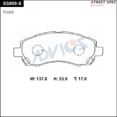 Advics SS856-S - Kit de plaquettes de frein, frein à disque cwaw.fr