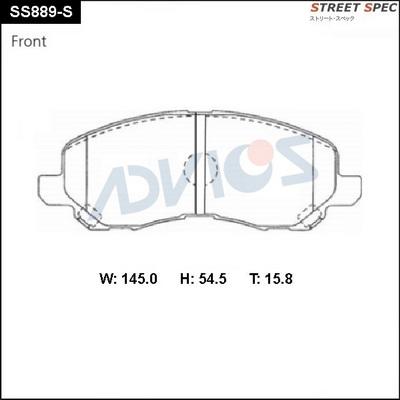 Advics SS889-S - Kit de plaquettes de frein, frein à disque cwaw.fr