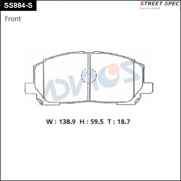 Advics SS884-S - Kit de plaquettes de frein, frein à disque cwaw.fr