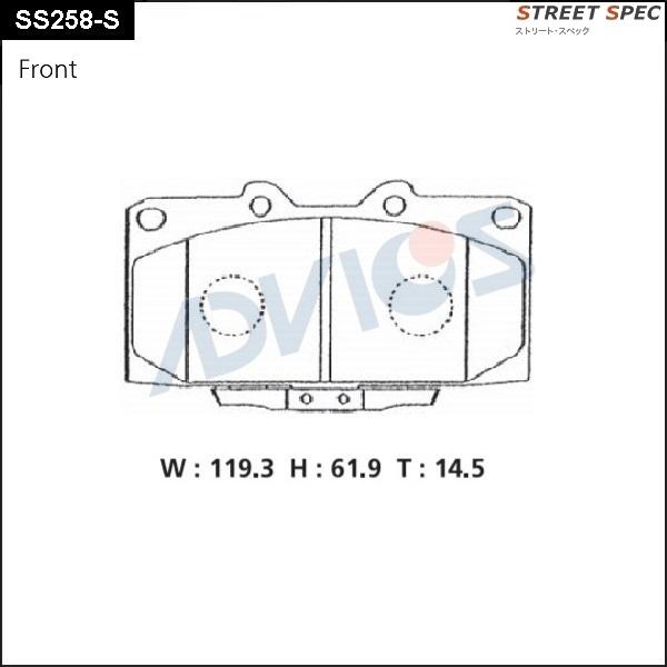 Advics SS258-S - Kit de plaquettes de frein, frein à disque cwaw.fr