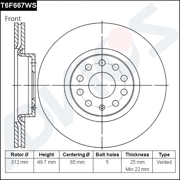 Advics T6F667WS - Disque de frein cwaw.fr