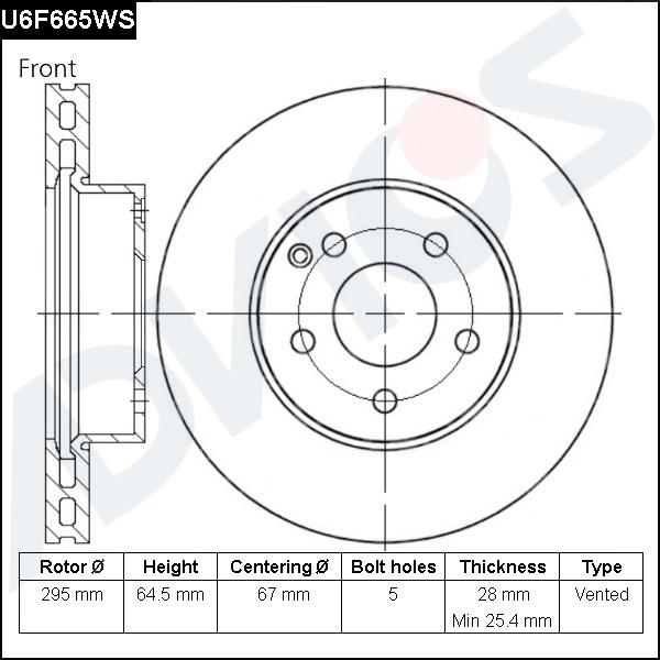 Advics U6F665WS - Disque de frein cwaw.fr