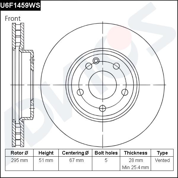 Advics U6F1459WS - Disque de frein cwaw.fr