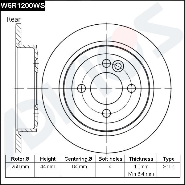 Advics W6R1200WS - Disque de frein cwaw.fr