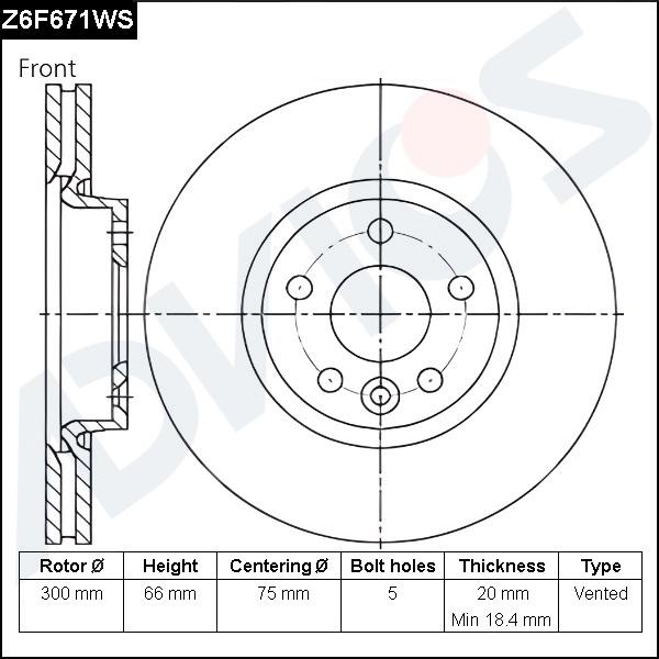 Advics Z6F671WS - Disque de frein cwaw.fr