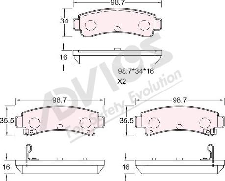 ADVICS-SEA B2N052 - Kit de plaquettes de frein, frein à disque cwaw.fr