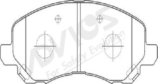 ADVICS-SEA D1N048Y - Kit de plaquettes de frein, frein à disque cwaw.fr