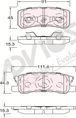 ADVICS-SEA D2N096 - Kit de plaquettes de frein, frein à disque cwaw.fr