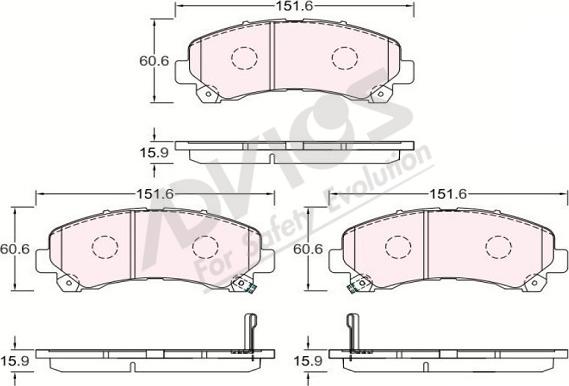 ADVICS-SEA L1N011 - Kit de plaquettes de frein, frein à disque cwaw.fr