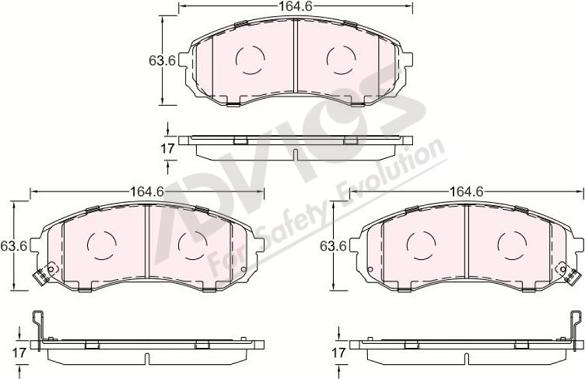 ADVICS-SEA R1N044 - Kit de plaquettes de frein, frein à disque cwaw.fr