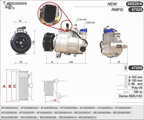 AHE 98928/A - Compresseur, climatisation cwaw.fr