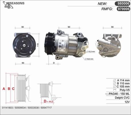 AHE 980006 - Compresseur, climatisation cwaw.fr