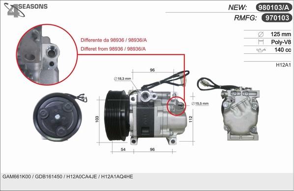 AHE 980103/A - Compresseur, climatisation cwaw.fr