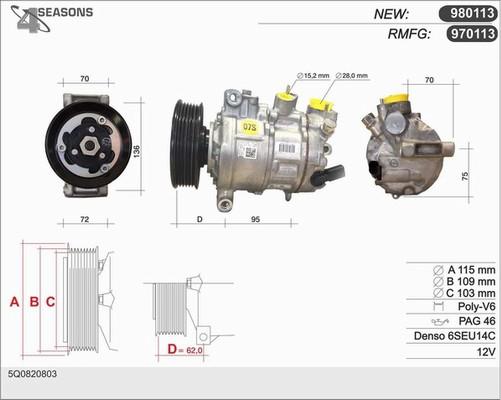 AHE 980113 - Compresseur, climatisation cwaw.fr