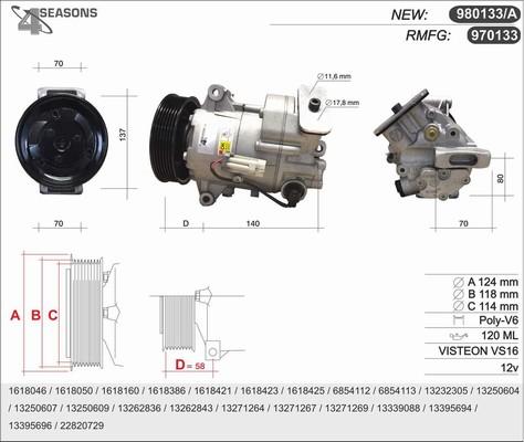 AHE 980133/A - Compresseur, climatisation cwaw.fr