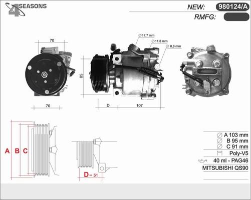 AHE 980124/A - Compresseur, climatisation cwaw.fr