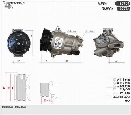 AHE 98764 - Compresseur, climatisation cwaw.fr