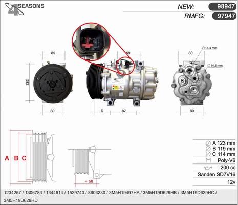 AHE 97947 - Compresseur, climatisation cwaw.fr