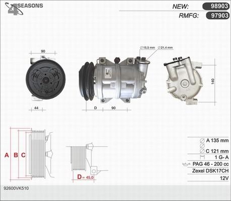 AHE 97903 - Compresseur, climatisation cwaw.fr