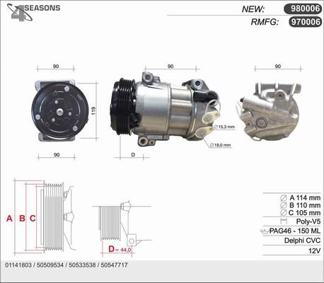 AHE 970006 - Compresseur, climatisation cwaw.fr