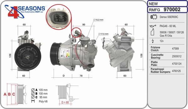 AHE 970002 - Compresseur, climatisation cwaw.fr