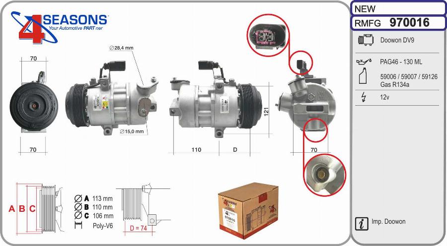 AHE 970016 - Compresseur, climatisation cwaw.fr