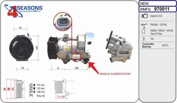 AHE 970011 - Compresseur, climatisation cwaw.fr