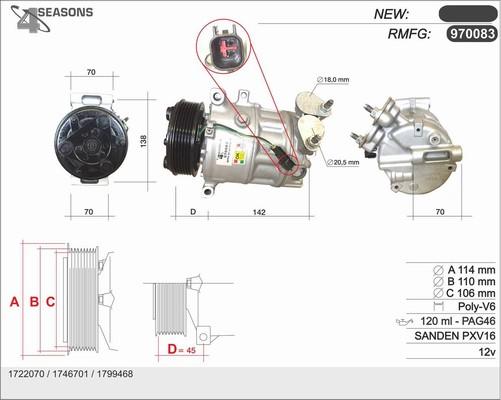 AHE 970083 - Compresseur, climatisation cwaw.fr