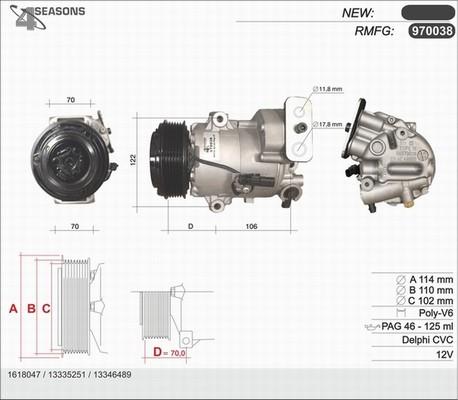 AHE 970038 - Compresseur, climatisation cwaw.fr