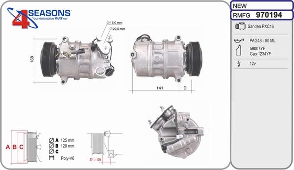 AHE 970194 - Compresseur, climatisation cwaw.fr