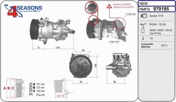 AHE 970195 - Compresseur, climatisation cwaw.fr