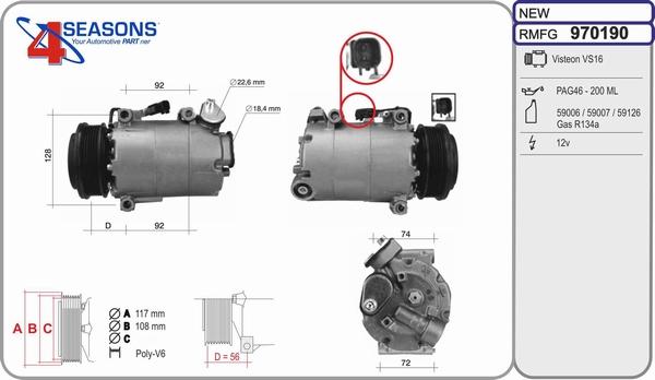 AHE 970190 - Compresseur, climatisation cwaw.fr