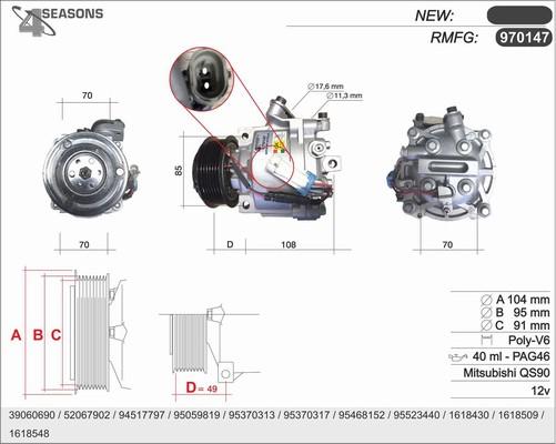 AHE 970147 - Compresseur, climatisation cwaw.fr