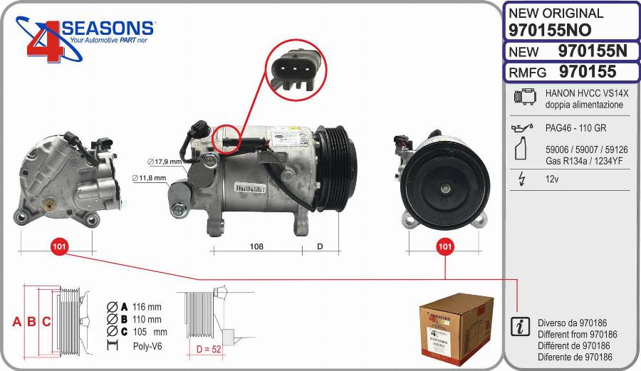 AHE 970155NO - Compresseur, climatisation cwaw.fr