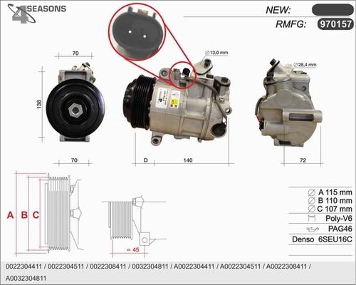 AHE 970157 - Compresseur, climatisation cwaw.fr