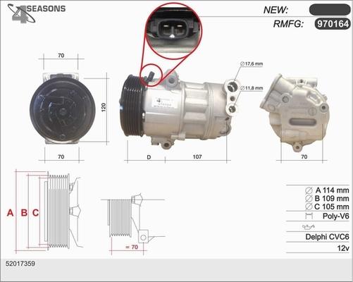 AHE 970164 - Compresseur, climatisation cwaw.fr